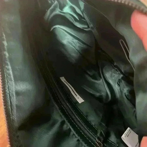 Anthropologie Bubble Leather Shoulder Bag  green